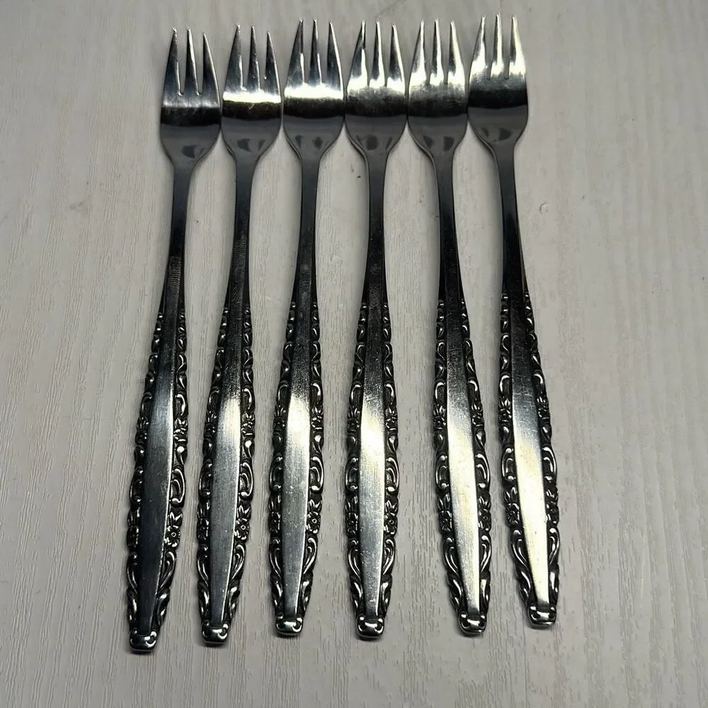 Northland Oneida Stainless Steel Love Story set 6 Cocktail Seafood Forks‎ Japan